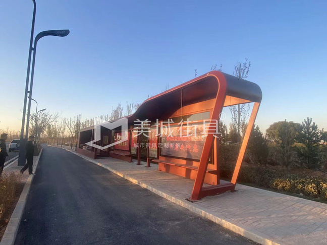 2022.10.12美城街具供應忻州第4、5、6車公交站臺發貨及安裝實景